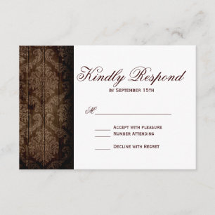 Rustikale Rose mit RSVP-Karten für Holzeinstiege RSVP Karte