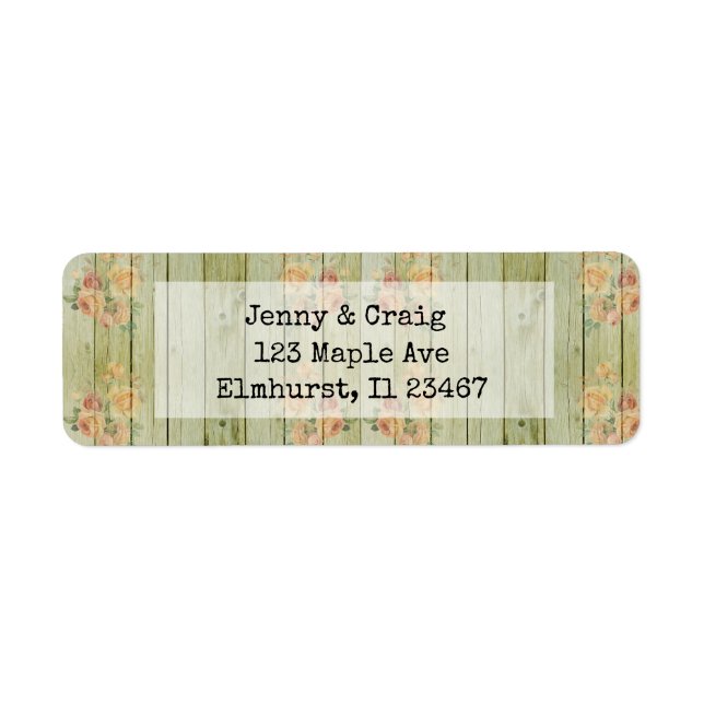 Rustikale Rose Rücksendeadressen-Aufkleber (Vorne)