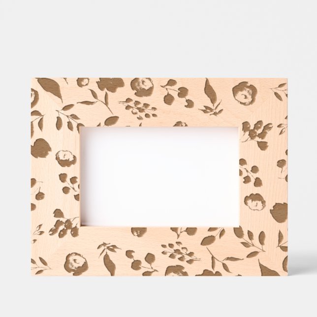 Rustikale Rose und Blume mit Leaf-Muster Geätzte Rahmen (Vorderseite)