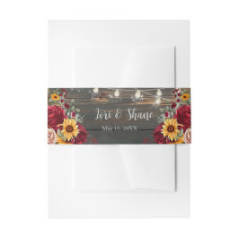 Rustikale Rose und Hochzeit Einladungsbanderole