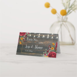 Rustikale Rose und Hochzeit Platzkarte