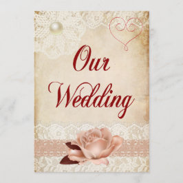 Rustikale Rose und Hochzeitseinladung Einladung