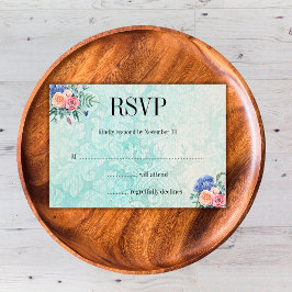 Rustikale Rose und Hydrangea Wedding RSVP