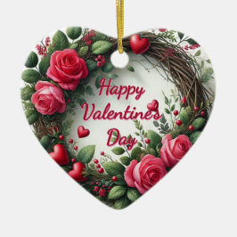 Rustikale Rose Valentinstag Herz Gestalt Ornament