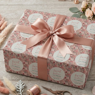 Rustikale roségoldene Floral-Designs zum Sweet Six Geschenkpapier