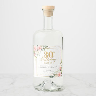 Rustikale Rosen Eukalyptus Glitzern Alkoholflaschenetikett