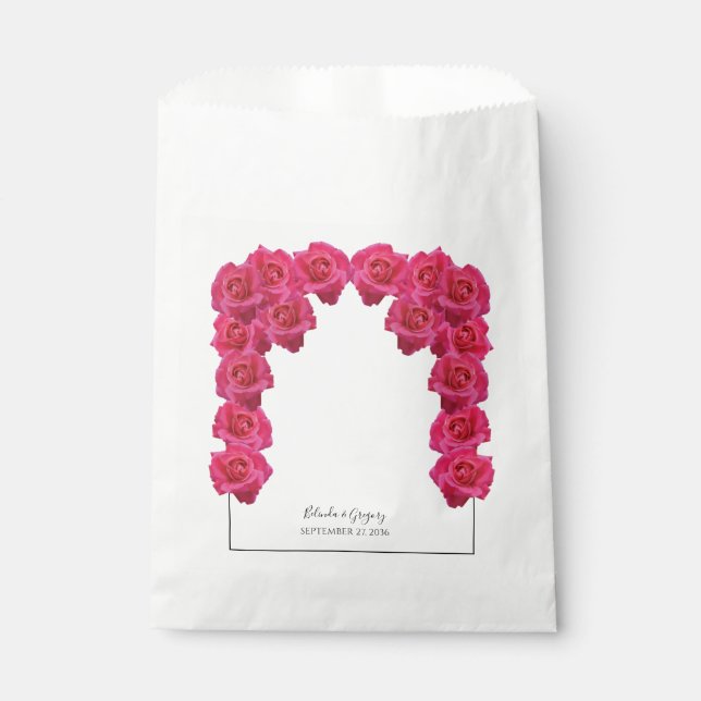 Rustikale Rosenhochzeit Geschenktütchen (Vorderseite)