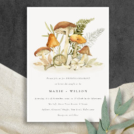 Rustikale Rost Orange Mushroom Fern Foliage Weddin Einladung