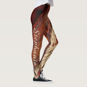 Rustikale rotbraune abstrakte Mode-/Yoga-Leggings Leggings