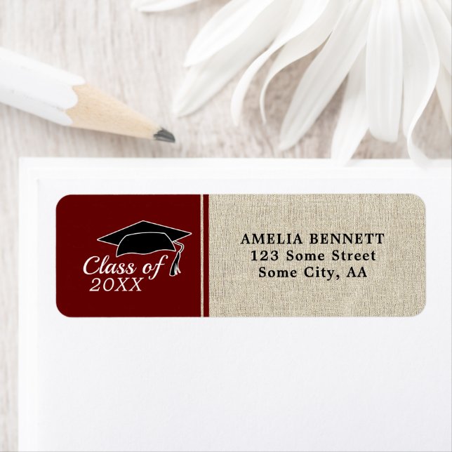 Rustikale rote Abschlussmütze Rücksendeadresse (Insitu)