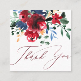 Rustikale rote bordeauxrote Flotte, danke Quadratische Visitenkarte