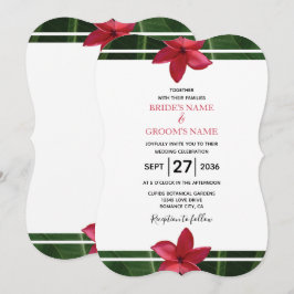 Rustikale Rote Frangipani Plumeria Hochzeitseinlad Einladung