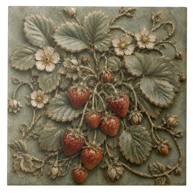 Rustikale rote Kirschbaum-Faux-Relief Fliese (Vorderseite)