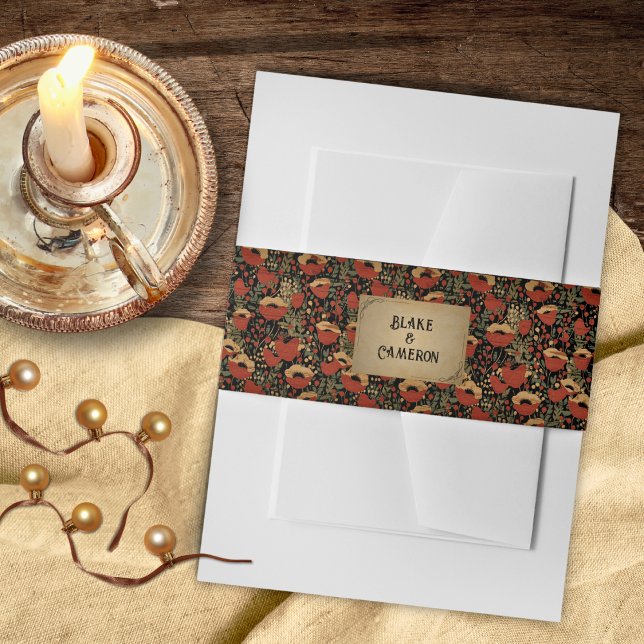 Rustikale Rote Pfeffer Vintage Holzhochzeit Einladungsbanderole (Von Creator hochgeladen)