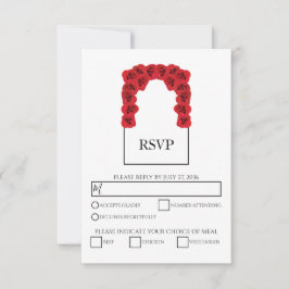 Rustikale Rote Rosen essen Optionen zum Hochzeitsf RSVP Karte