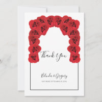 Rustikale Rote Rosen Hochzeit Dankeschön Karte