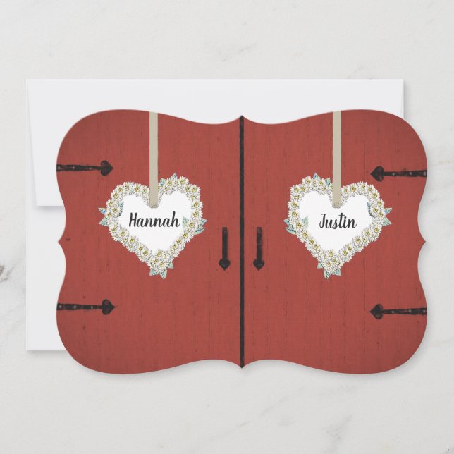 Rustikale rote Scheunen-und Einladung (Vorderseite)