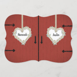 Rustikale rote Scheunen-und Einladung