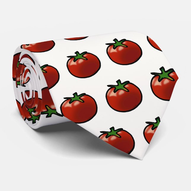 Rustikale rote Tomaten-Botanik-Kunst Krawatte (Gerollt)