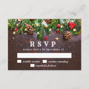 Rustikale RSVP-Karte für Pine Cones Branch RSVP Karte