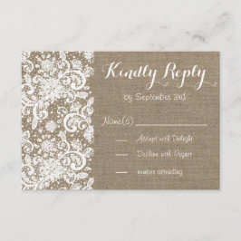 Rustikale RSVP-Karte mit Besteck und Platz für die RSVP Karte