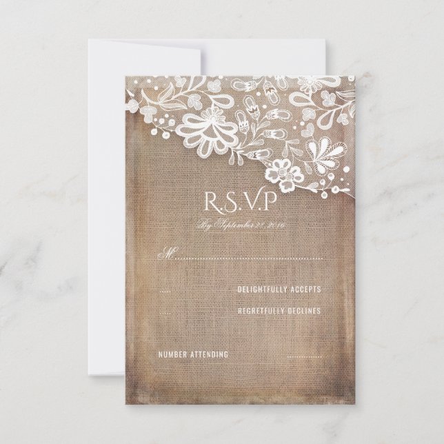Rustikale RSVP-Karte RSVP Karte (Vorderseite)