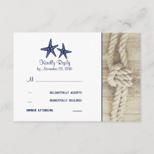 Rustikale RSVP-Karten für Hochzeiten am Strand Dri RSVP Karte