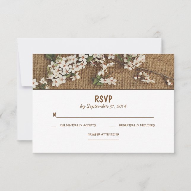 Rustikale RSVP-Karten für Hochzeiten in einem Land RSVP Karte (Vorderseite)
