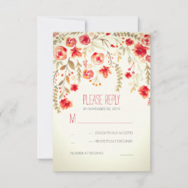 Rustikale RSVP-Karten für Hochzeiten mit Blumenwas RSVP Karte