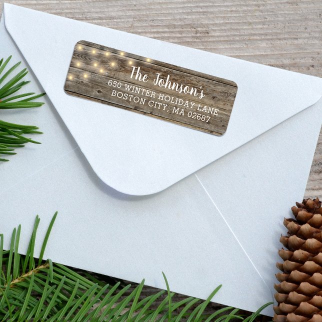 Rustikale Rücksendeadresse (Rustic Lights Return Address Label)