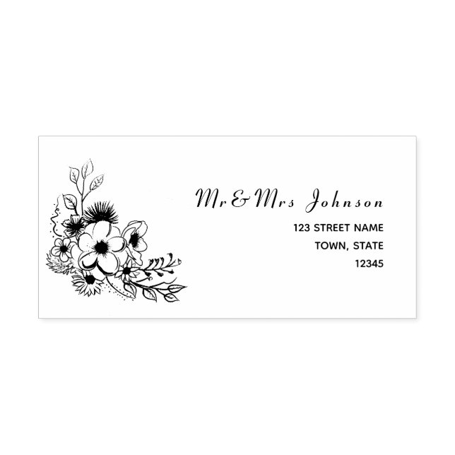 Rustikale Rücksendeadresse für Blumenzehen Permastempel (Design)