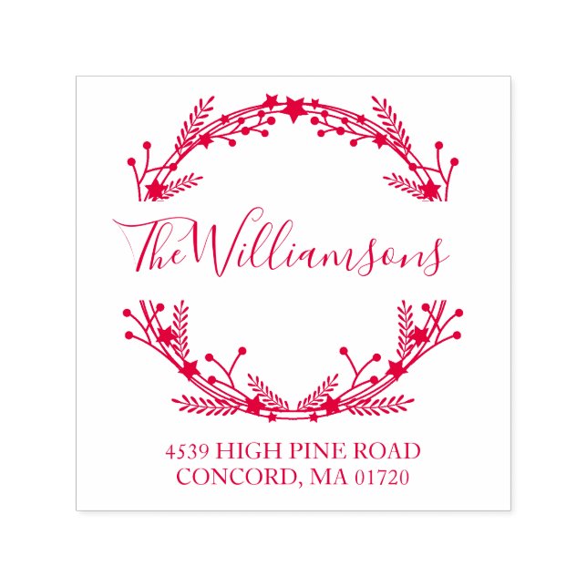 Rustikale Rücksendeadresse für den Weihnachtsmann Permastempel (Design)