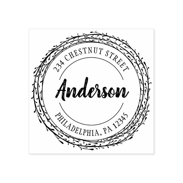 Rustikale Rücksendeadresse Gummistempel (Prägung)