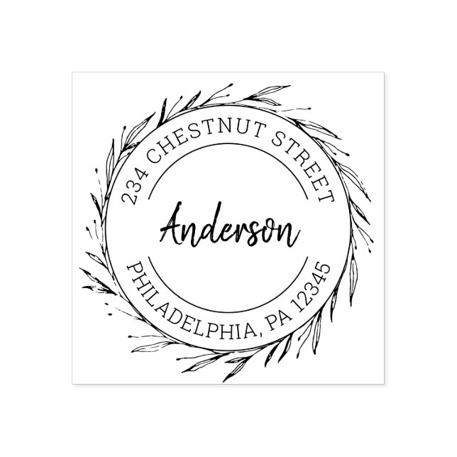 Rustikale Rücksendeadresse Gummistempel (Prägung)