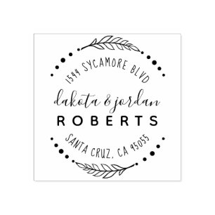 Rustikale Rücksendeadresse mit Handschrift Gummistempel