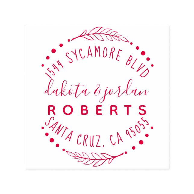 Rustikale Rücksendeadresse mit Handschrift Permastempel (Design)