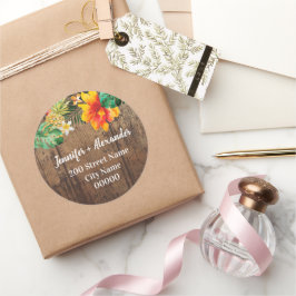 Rustikale Rücksendeadresse Runder Aufkleber