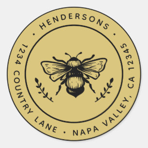 Rustikale Rücksendeadresse Runder Aufkleber