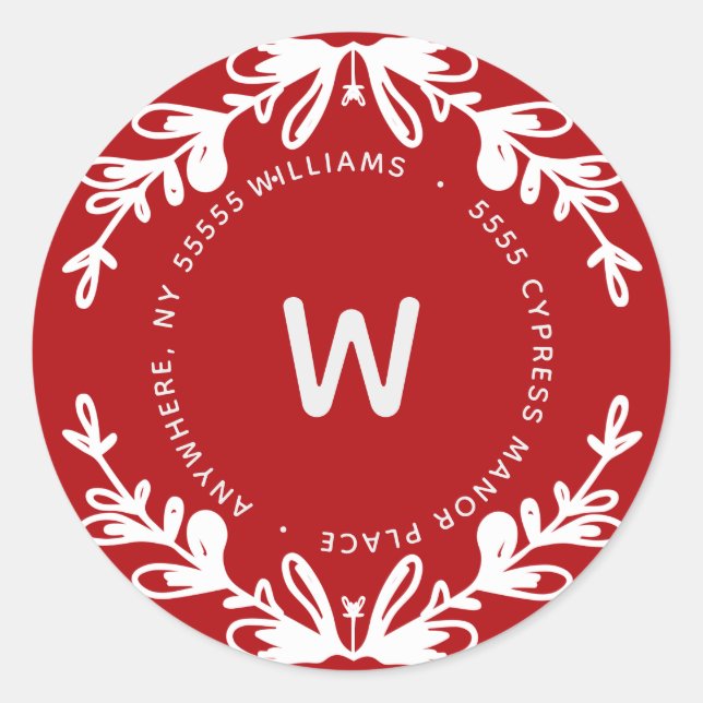 Rustikale Rücksendeadresse Runder Aufkleber (Vorderseite)