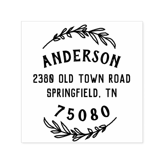 Rustikale Rücksendeadresse, selbstgefällige Briefm Permastempel (Design)