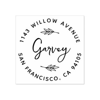 Rustikale Rücksendeadresse von handgeschriebenen F Gummistempel