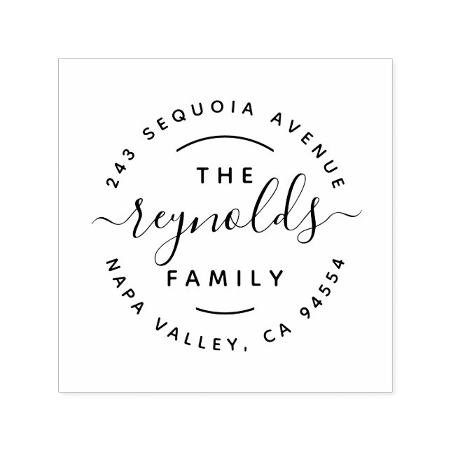 Rustikale Rücksendeadresse von handgeschriebenen S Permastempel (Design)