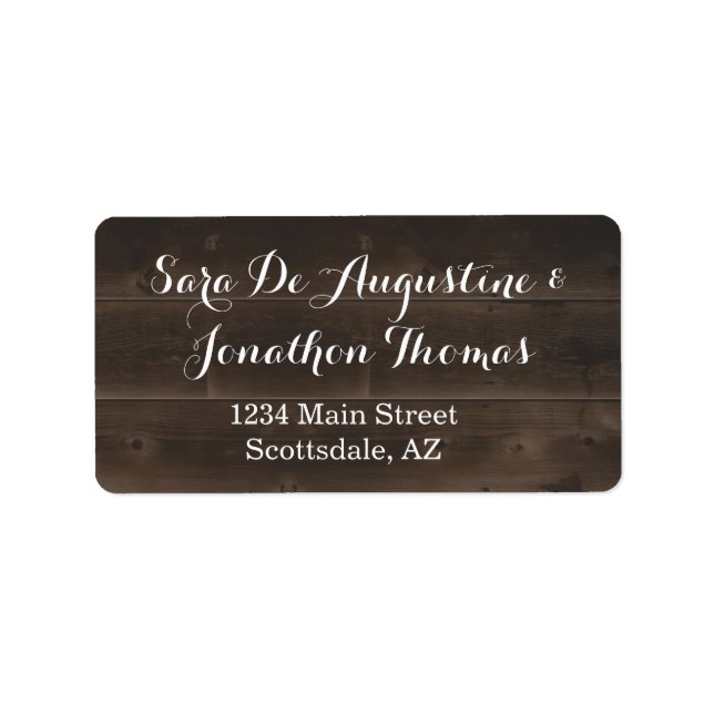 Rustikale Rücksendeadressen-Aufkleber für Hochzeit Adressaufkleber (Vorne)