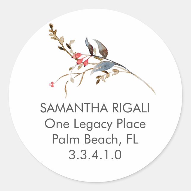 Rustikale Rücksendeadressen-Aufkleber Runder Aufkleber (Vorderseite)