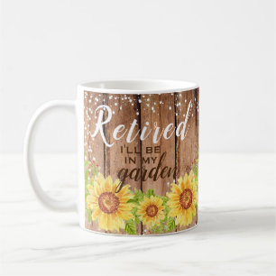 Rustikale Ruhestands-Blumen-Tassenbotschaft Kaffeetasse