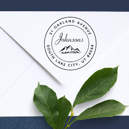 Rustikale Rundgebirge Inspirierte Rücksendeadresse Permastempel