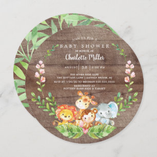 Rustikale Safari Jungle Animals Boys Baby Dusche Einladung