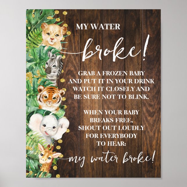 Rustikale Safari Tiere meine Wasser Broke Babydusc Poster (Vorne)