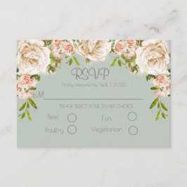 Rustikale Sage Green Floral Elegante Script Hochze RSVP Karte