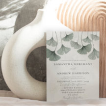 Rustikale Sage Green Ginkgo Blatt Wedding